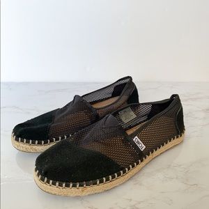TOMS Classic Black Mesh Slip-On Shoes